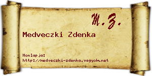 Medveczki Zdenka névjegykártya